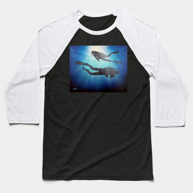 Scuba divers Baseball T-Shirt by Coreoceanart